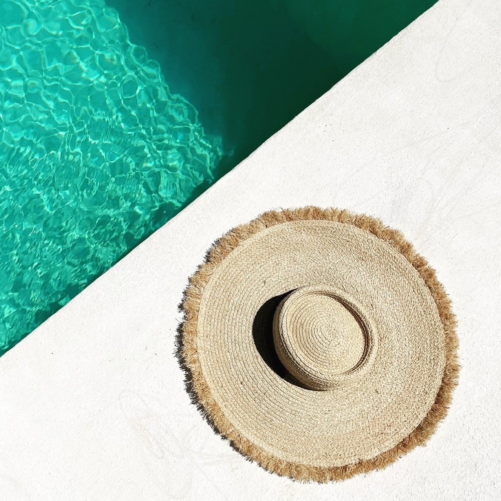 Ultra Wide Ventura Beige Straw Sun Hat